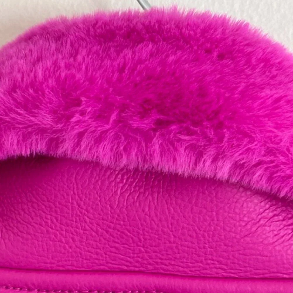 Generation Love Dion Hot Pink Faux Fur Shearling Zip Buckle Moto Jacket NWT XS - Picture 11 of 16